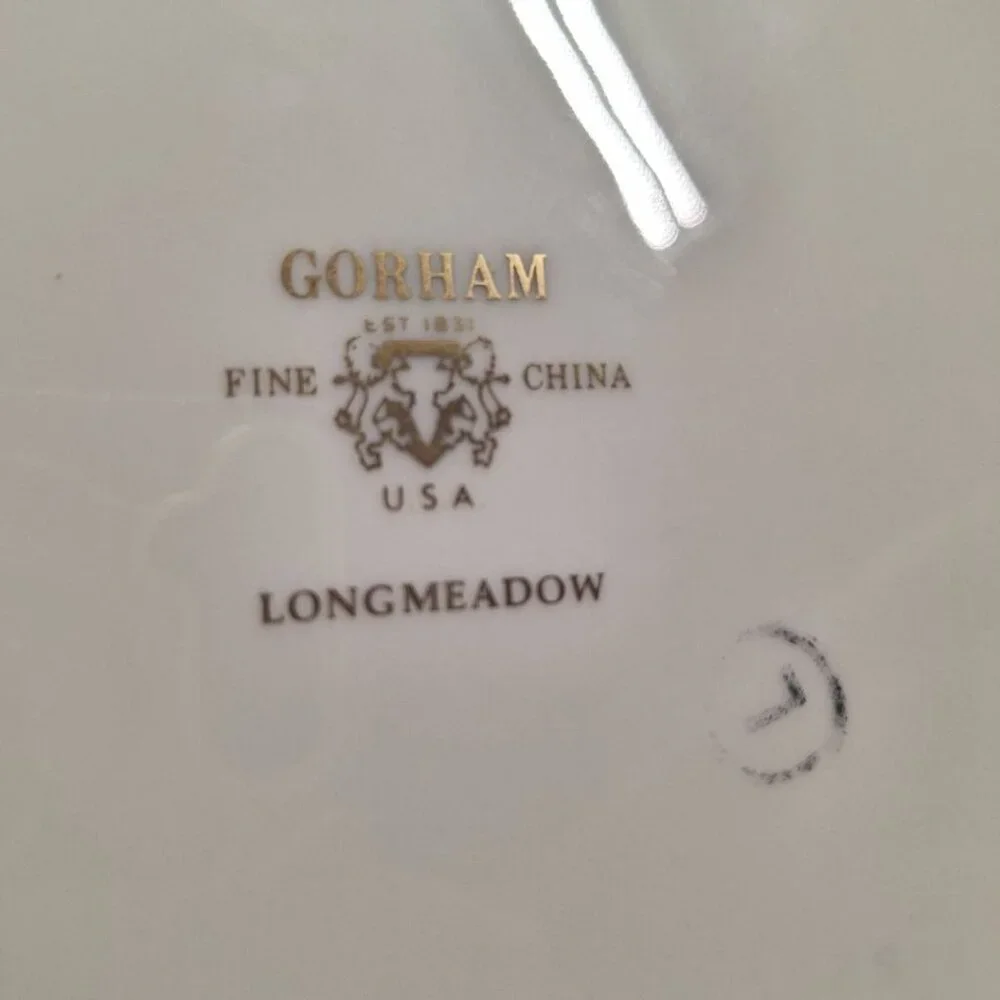 Gorham Long Meadow China Dinner Plate Replacement 10.5 Inch Gold Flowers USA Rou